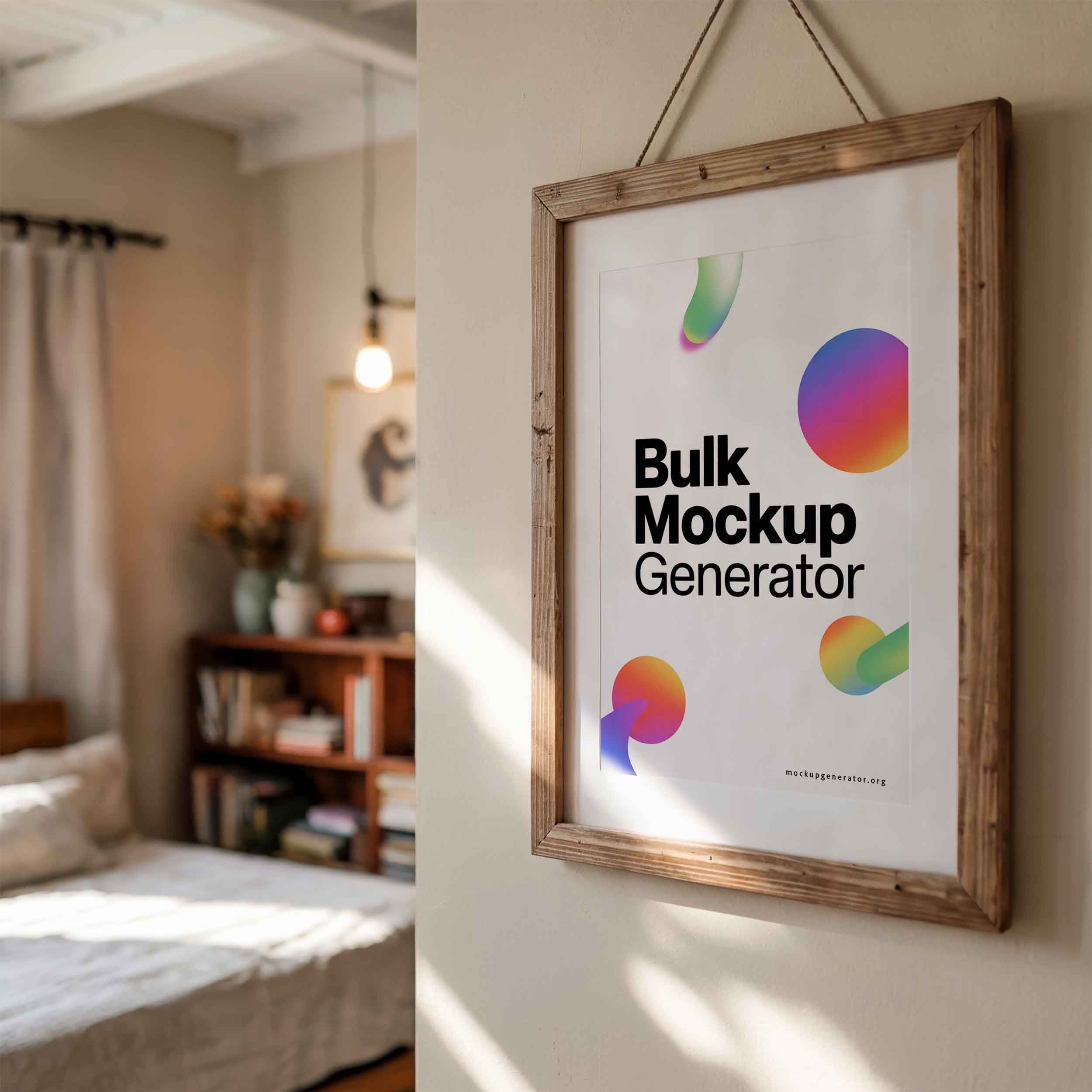 Wall hanging poster frame poster mockup preview