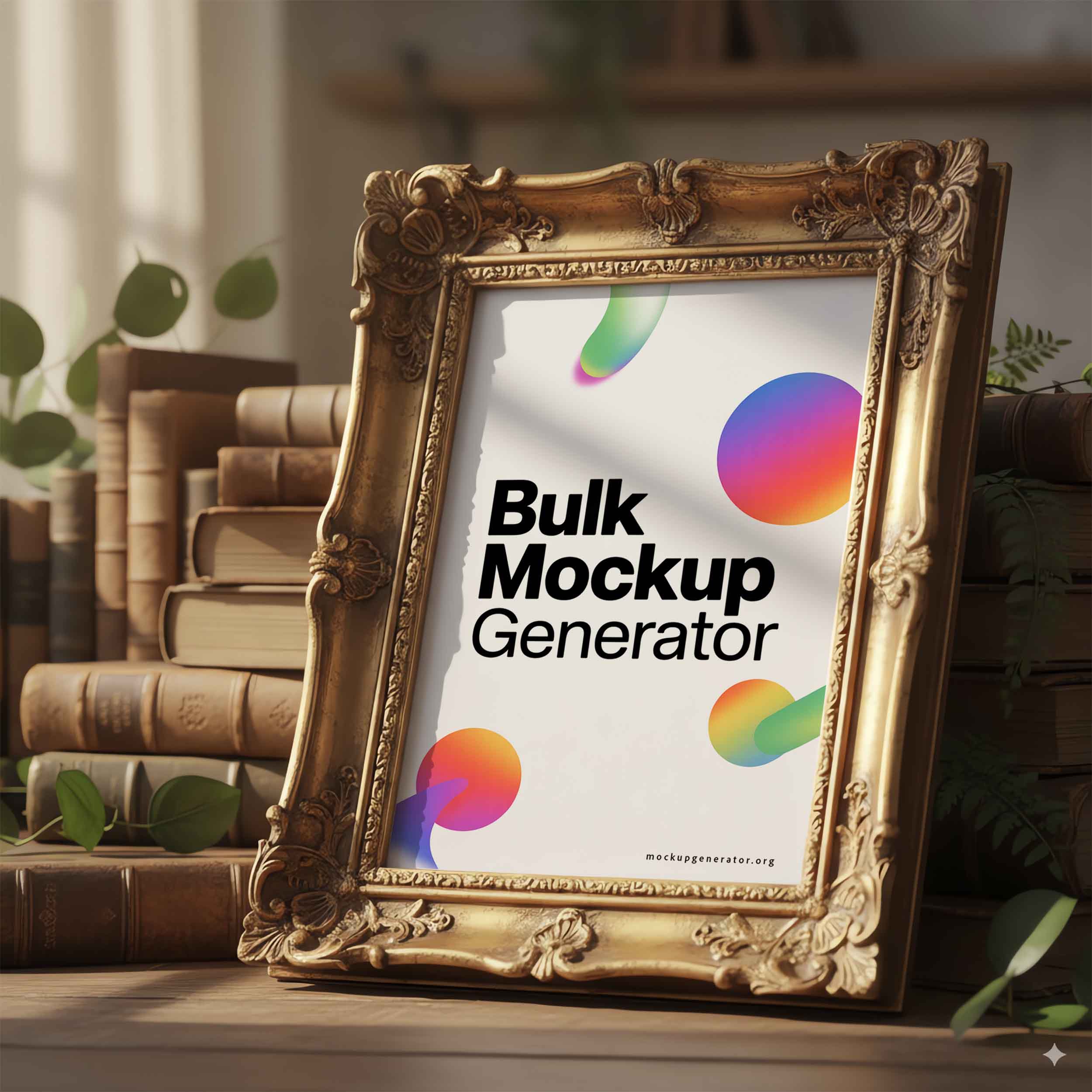 Vintage poster frame  poster mockup preview showing a styled interior
