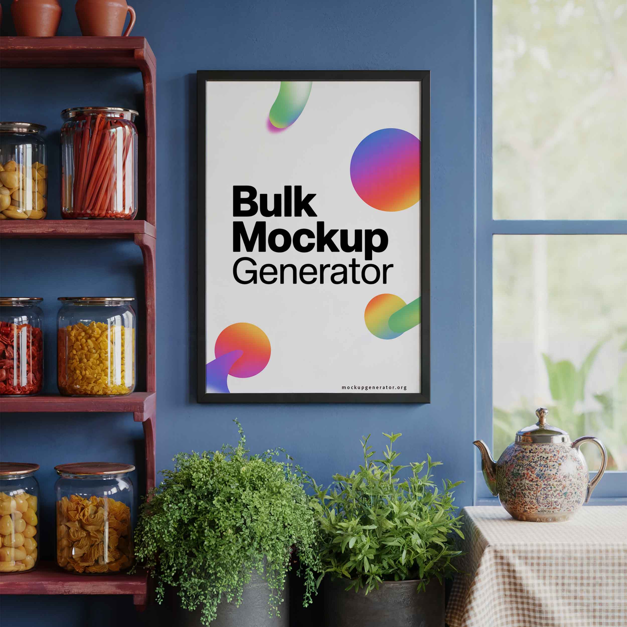 Grandmas Kitchen Poster template poster mockup preview showing a styled kitchen