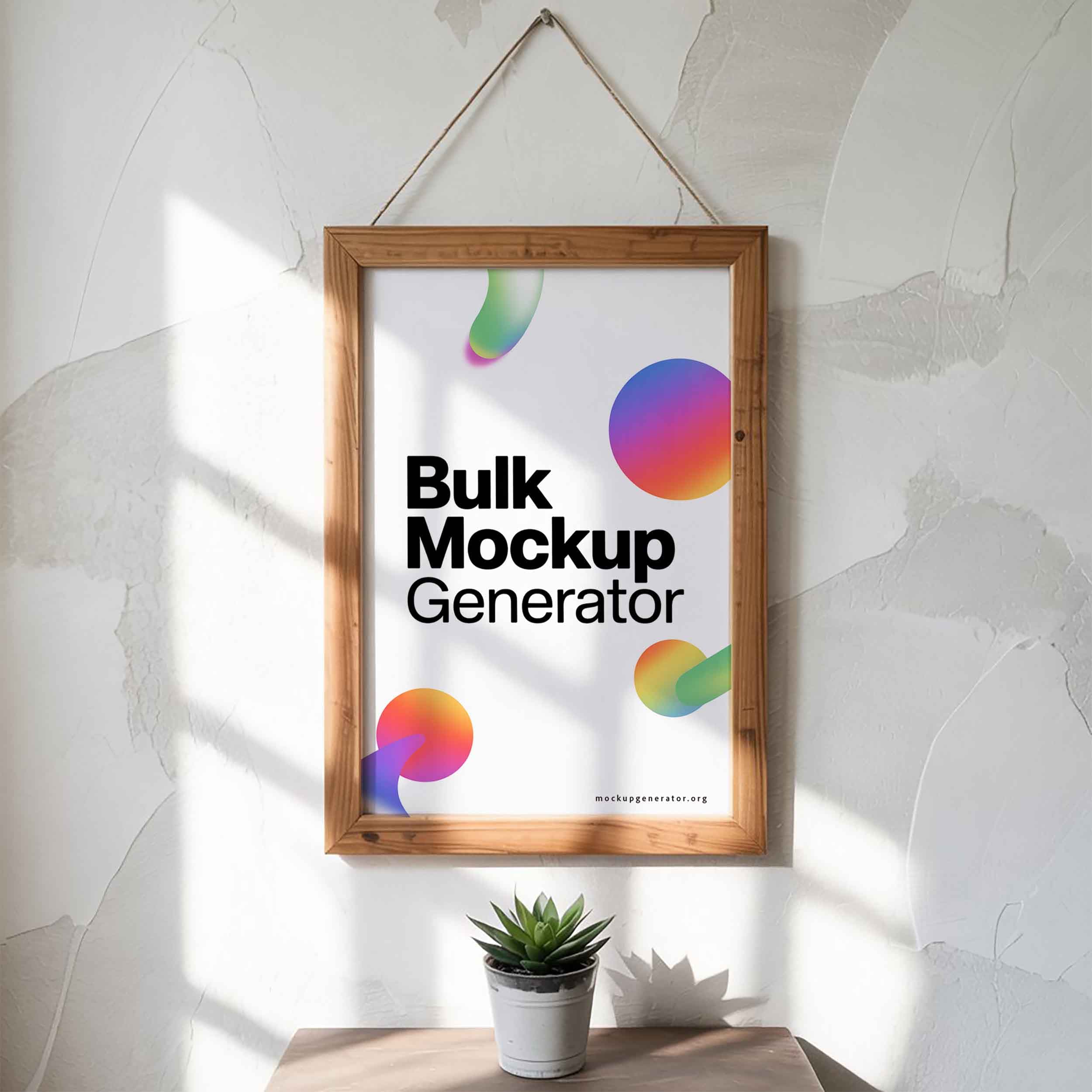 Poster hanging poster mockup preview showing a styled interior