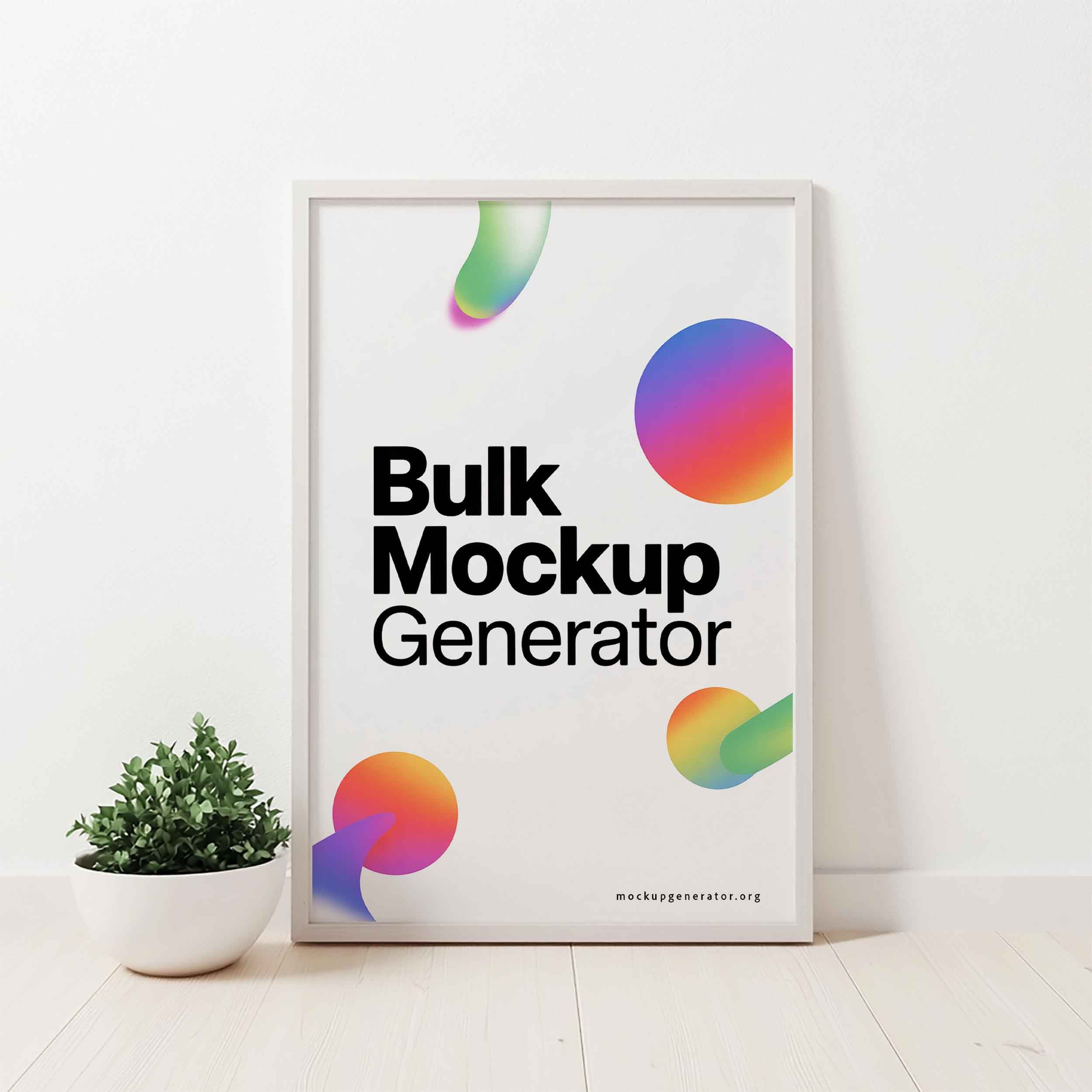 Classic poster with white frame poster mockup preview showing a styled interior