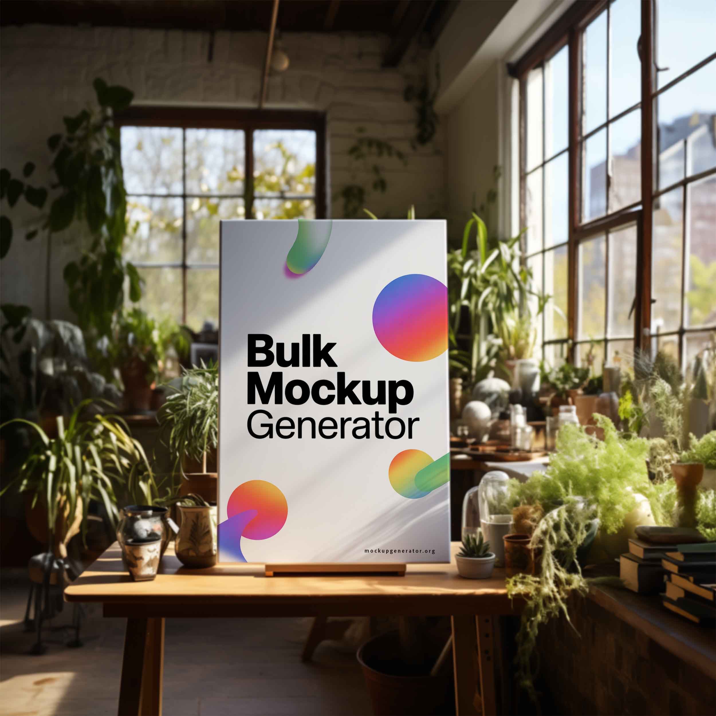 Canvas with lot of greens canvas mockup preview