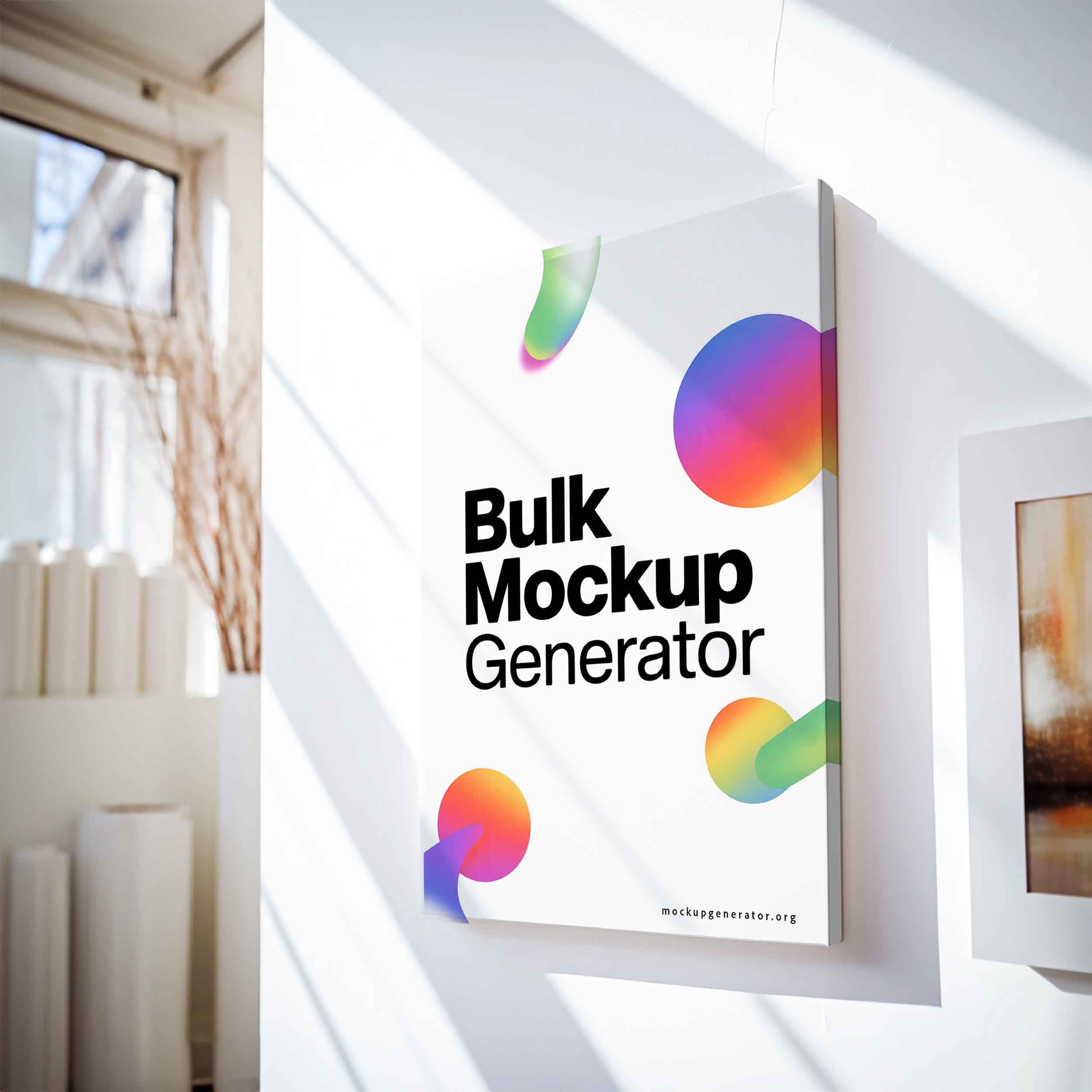 Canvas Wall art in office room canvas mockup preview