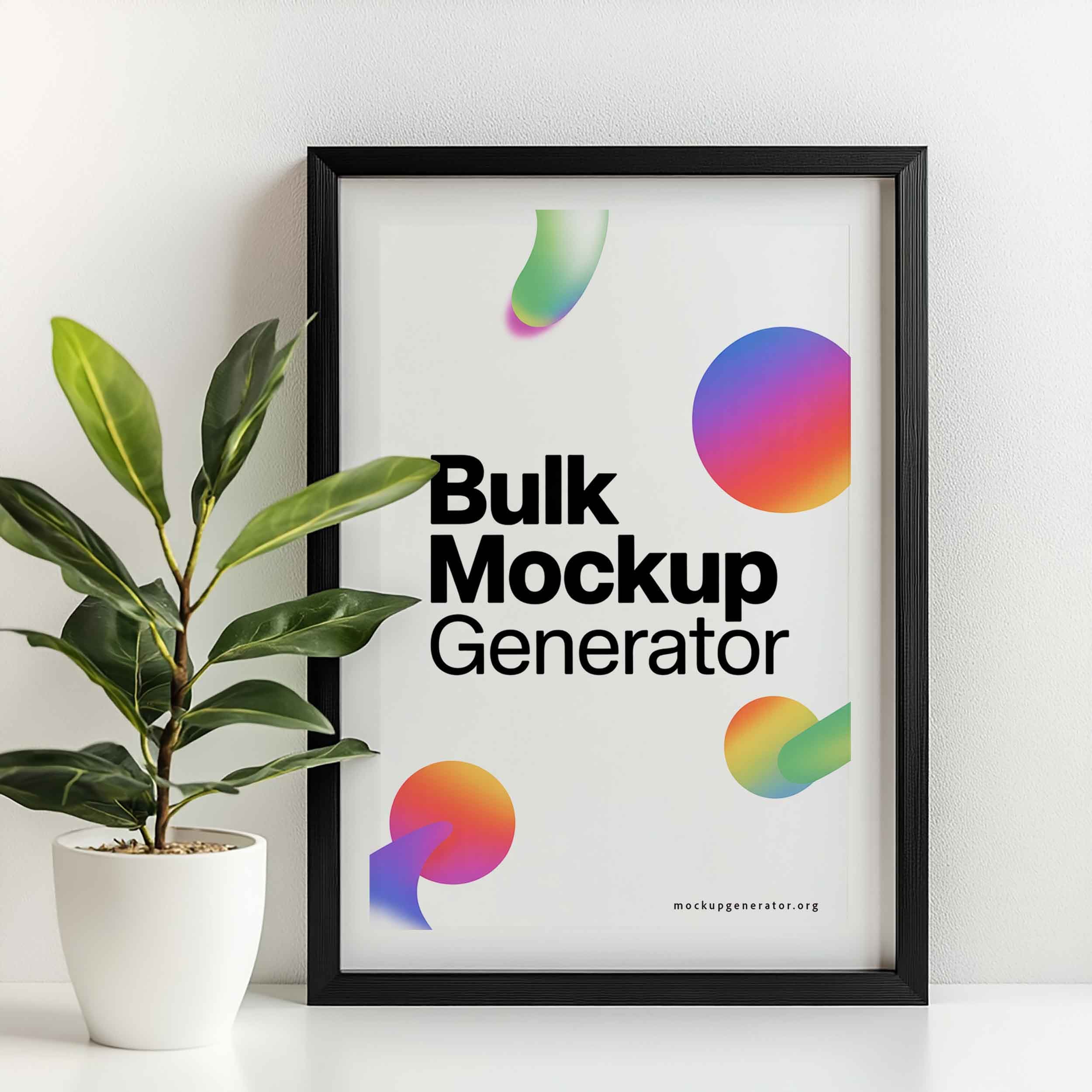 Poster with classic black frame  poster mockup preview showing a styled interior