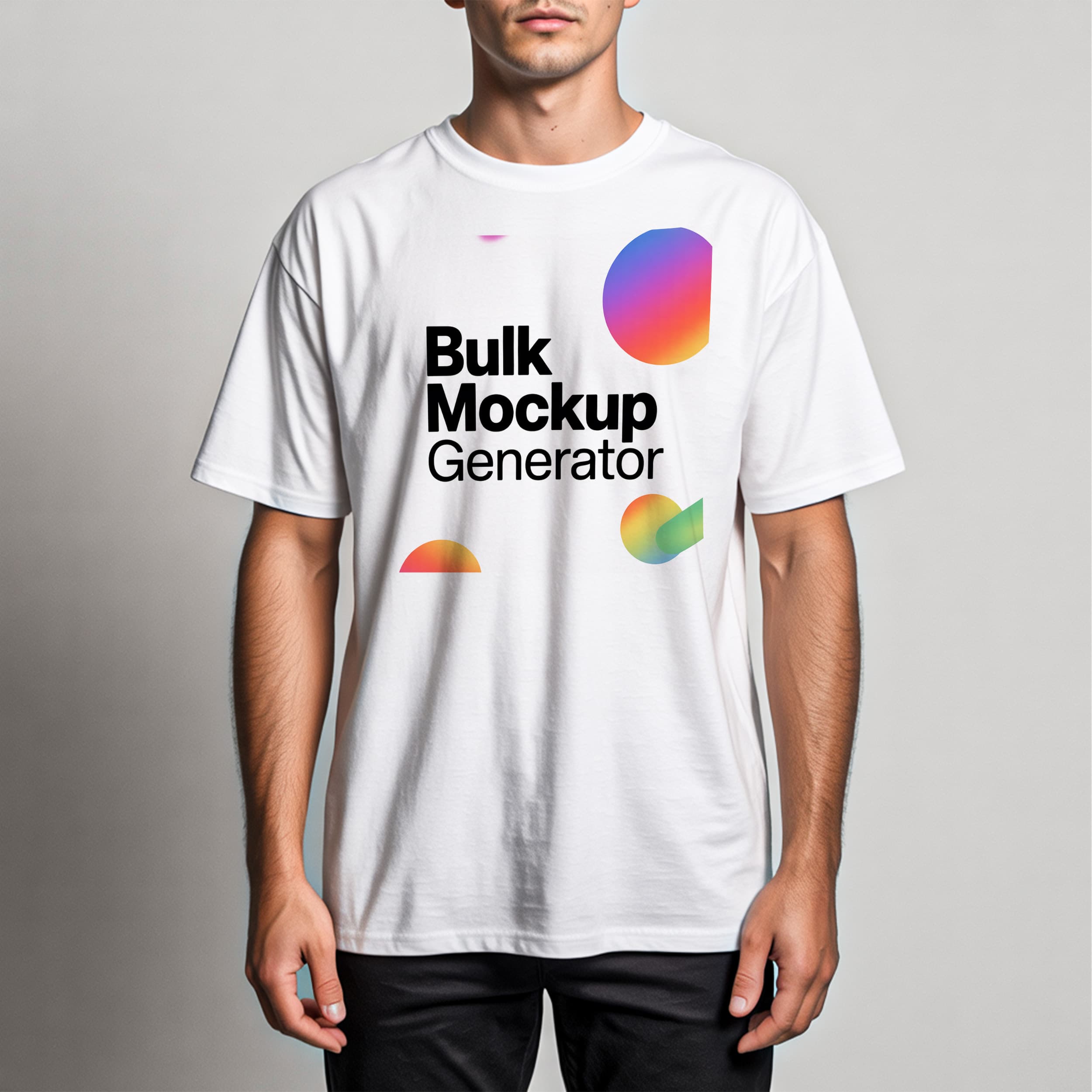 Studio Portrait Wearing White T-Shirt t-shirt mockup preview