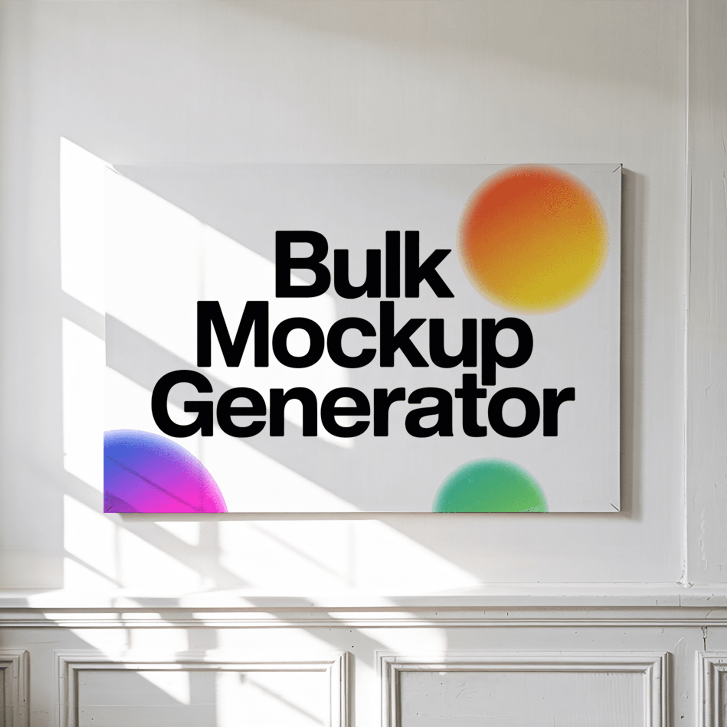 Bright Modern Canvas Artwork for Living Room canvas mockup preview showing a styled living room