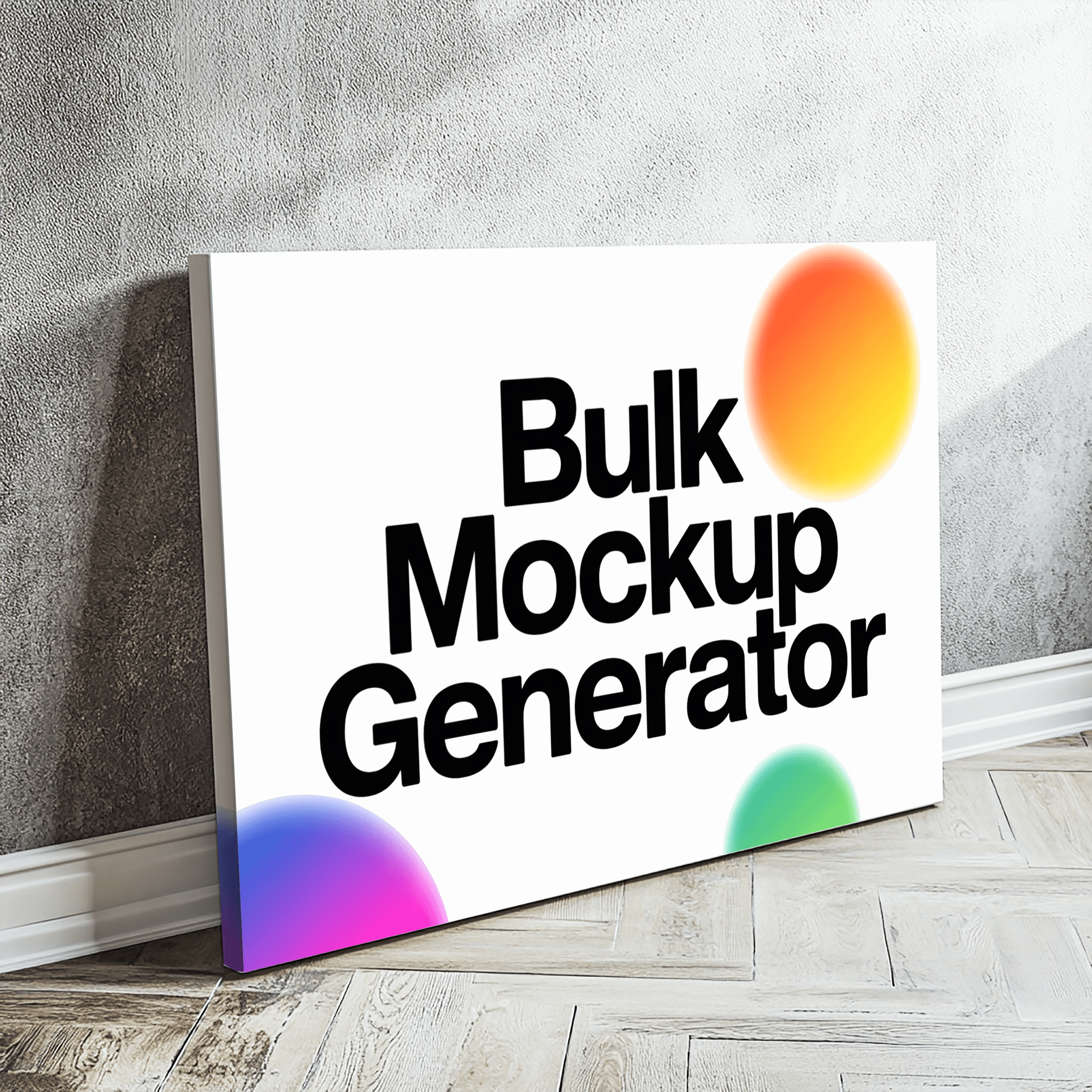 White Canvas Leaning Against Wall canvas mockup preview