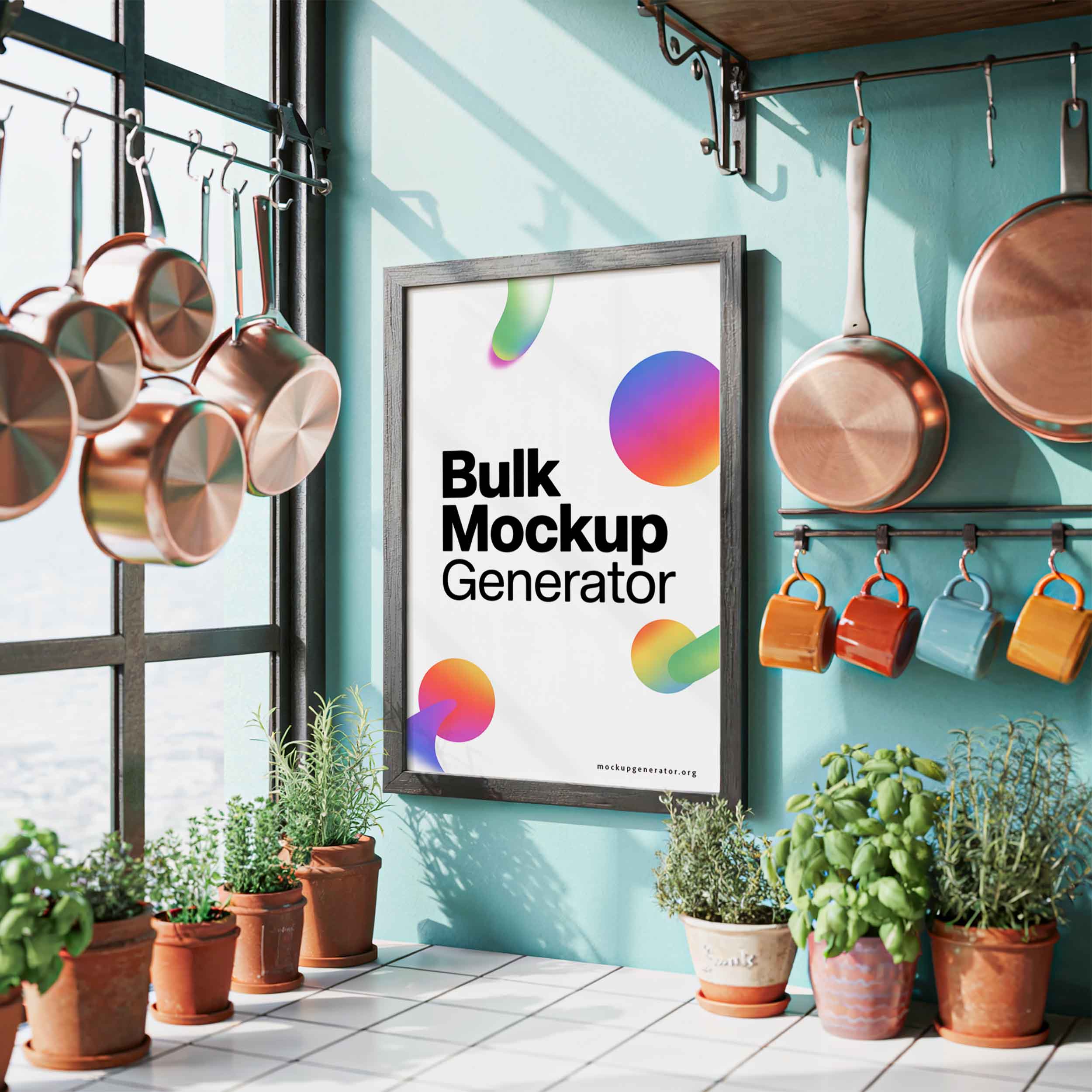 Vintage kitchen framed poster template