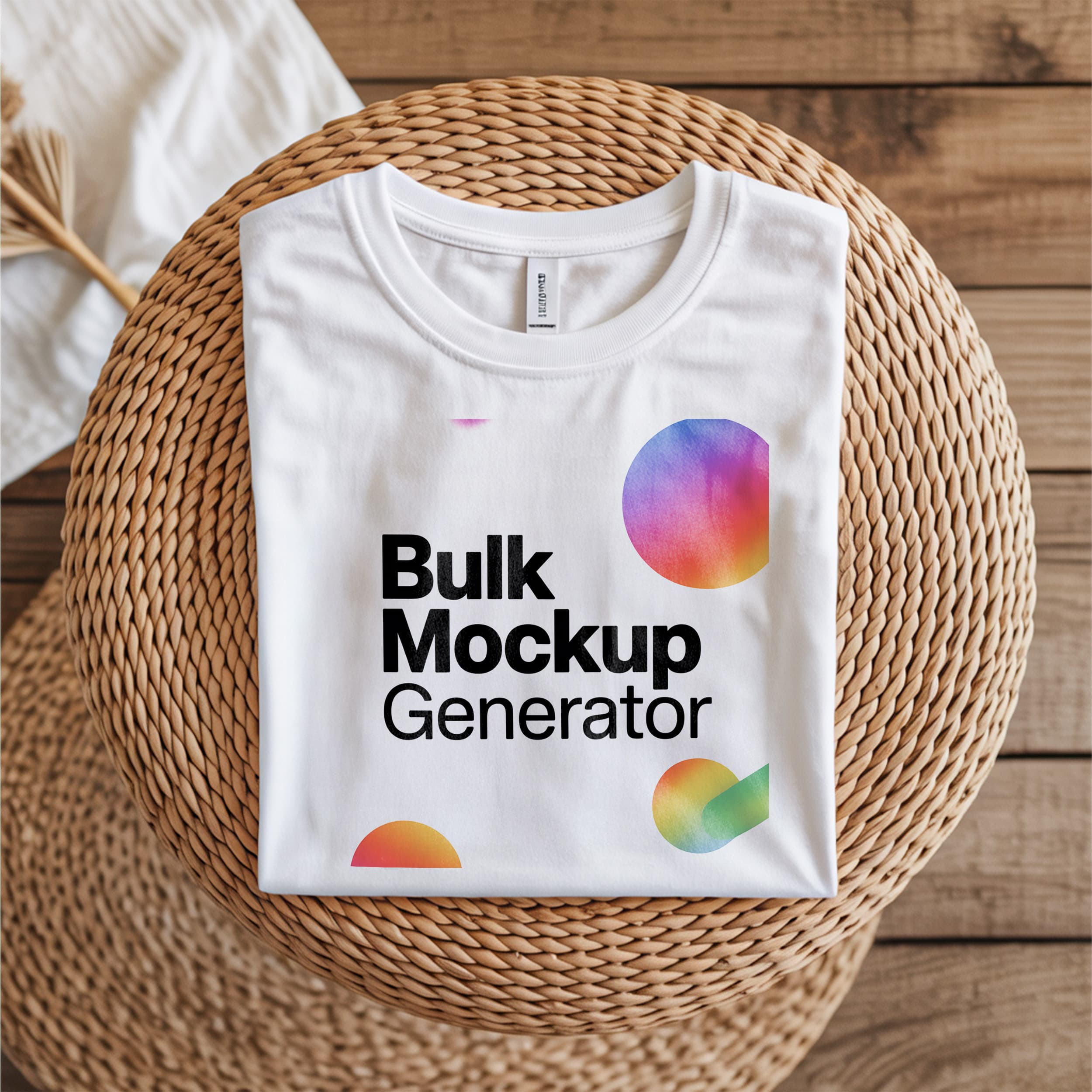 Folded blank white t-shirt