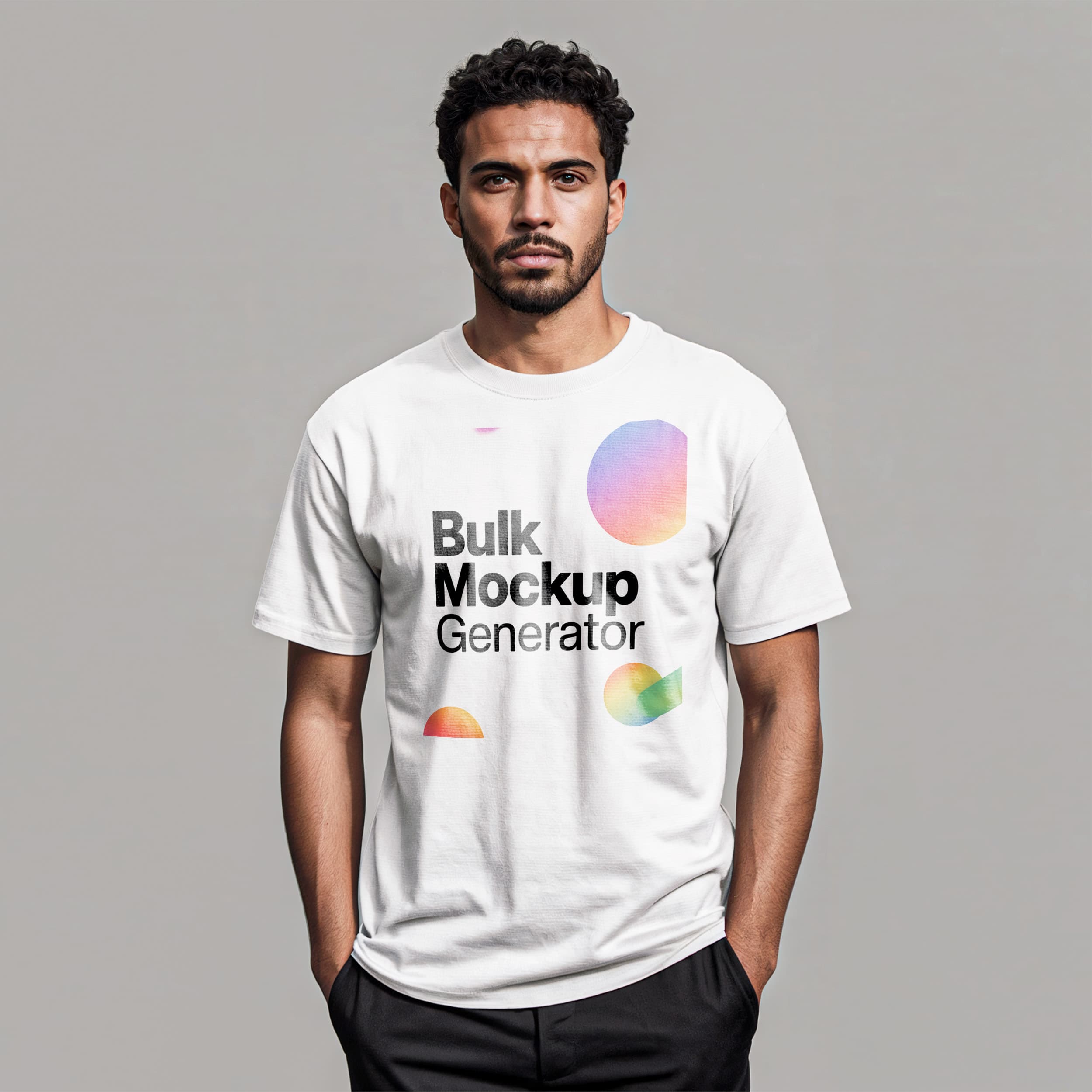 White T-Shirt on Male Model