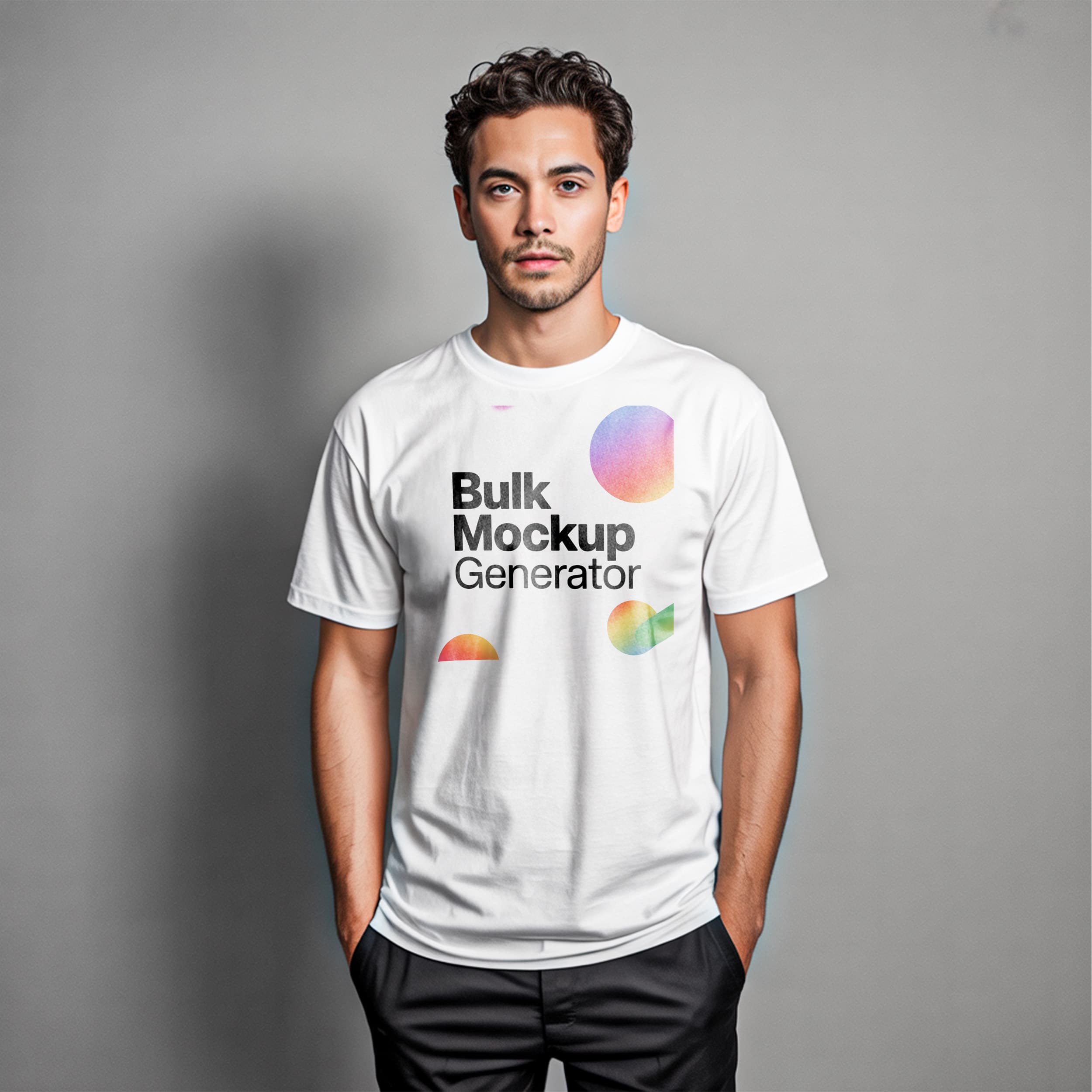 Man in White T-Shirt Studio Shot