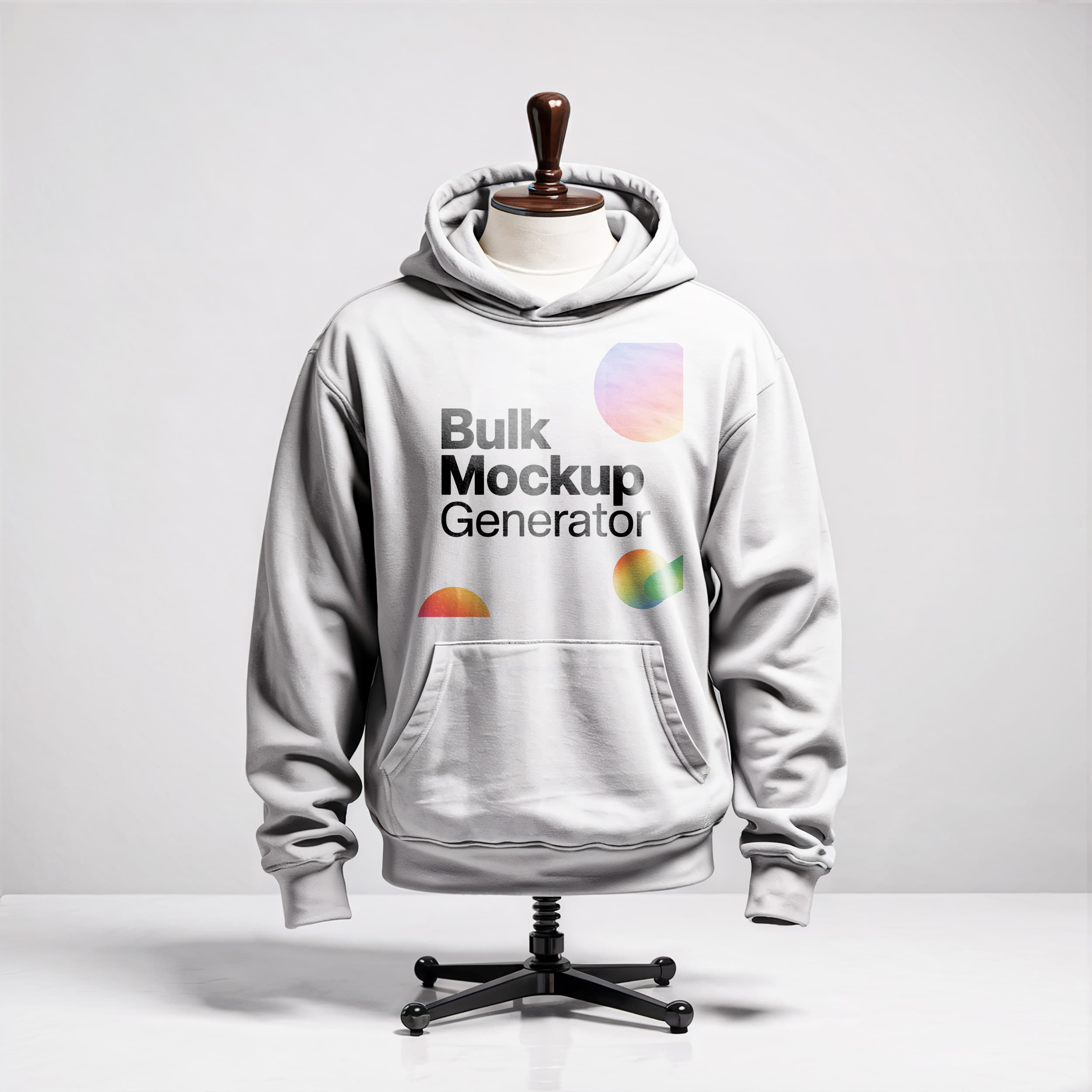 Gray Hoodie on Mannequin in Studio