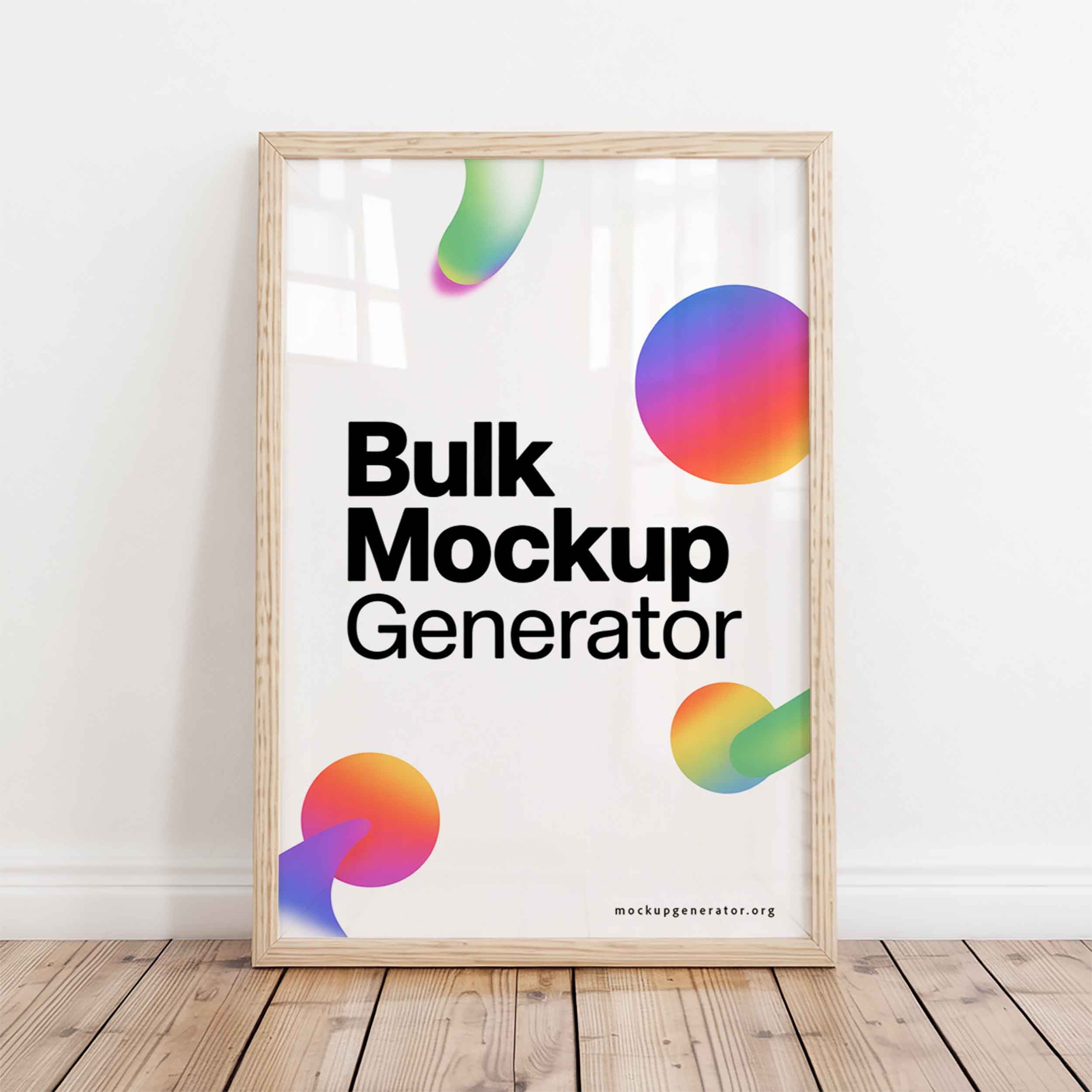 Classic poster on the floor poster mockup preview showing a product-focused styled surface