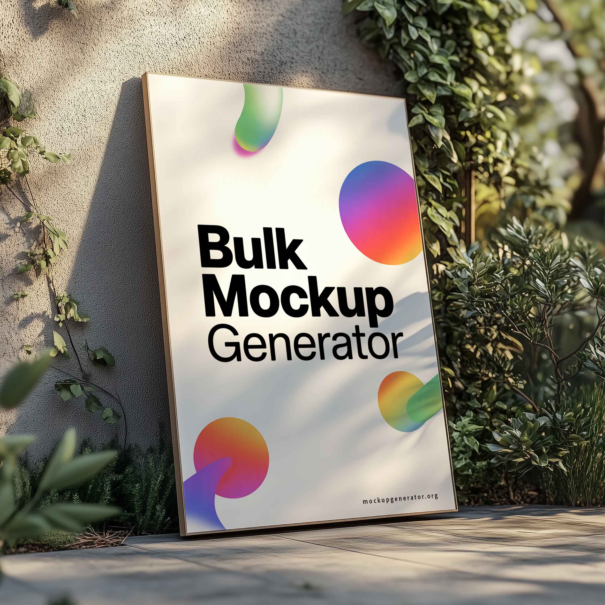 Poster with thin frame poster mockup preview showing a styled interior