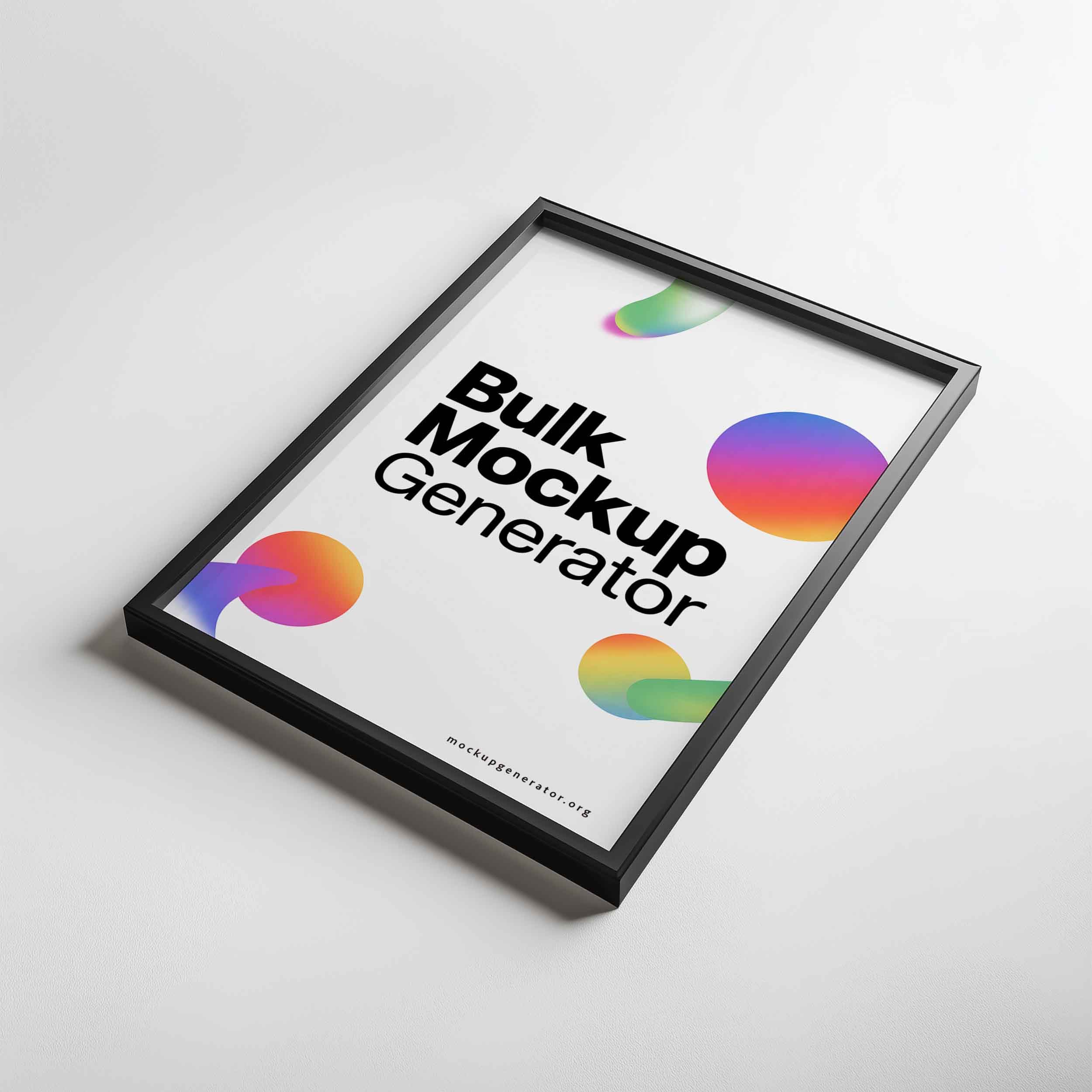 Simple poster frame from angle poster mockup preview showing a styled interior